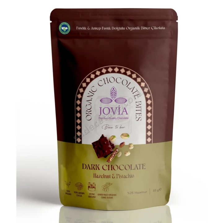 Jovia Bitter Çikolata Bites Fındık-Antep Dolgulu
