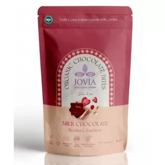 Jovia Organik Sütlü Çikolata Bites Çilekli Dolgulu resim 1