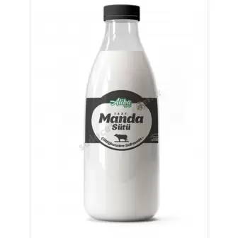 Aliba Çiftliği Pastörize Manda Sütü 1L resim 1