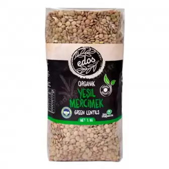 Edos Organik Yeşil Mercimek 1 Kg resim 1