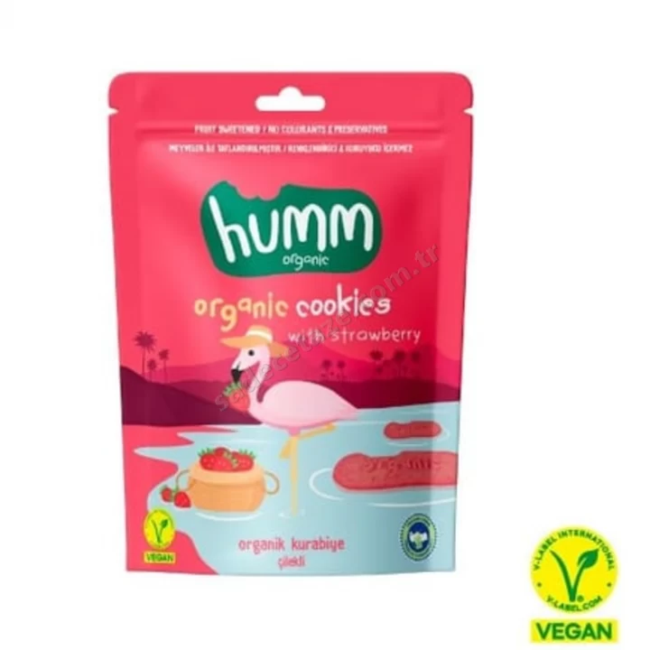 humm Organik Vegan Çilekli Kurabiye