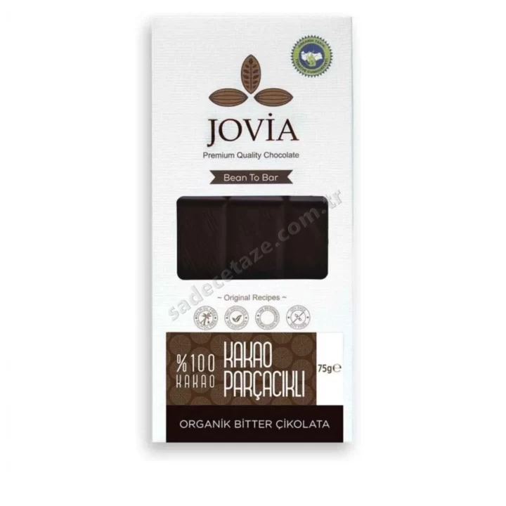Jovia Organik Bitter Çikolata-Kakao Parçacıklı