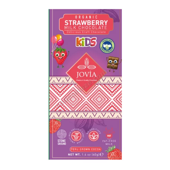 Jovia Organik Sütlü Çikolata-Çilekli Kids