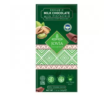 Jovia Organik Sütlü Antep Fıstıklı- Çikolata resim 1