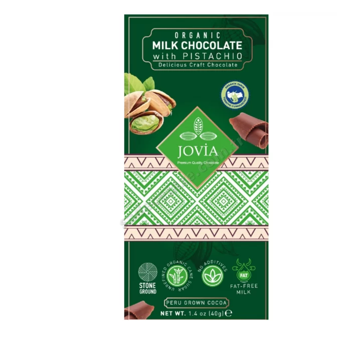 Jovia Organik Sütlü Antep Fıstıklı- Çikolata