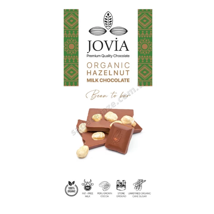 Jovia Organik Sütlü Çikolatalı-Fındıklı