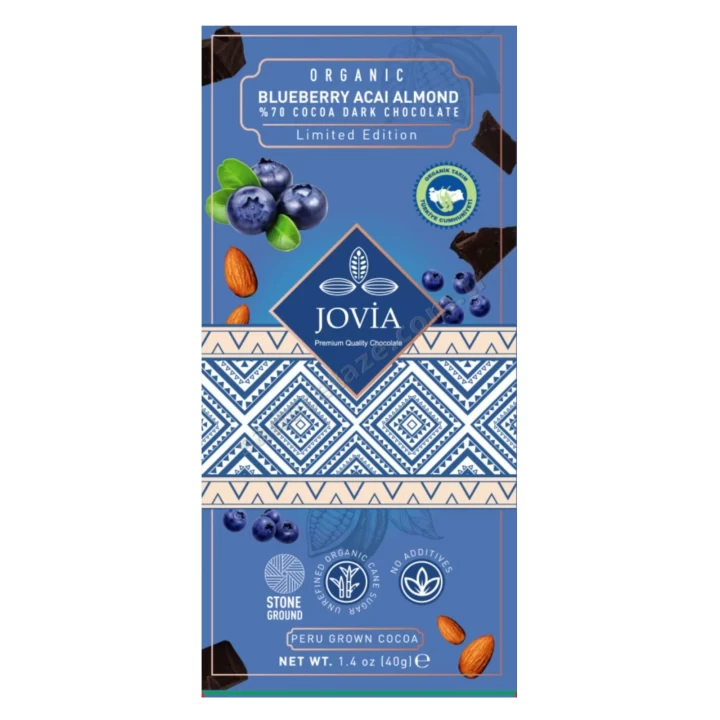 Jovia Bitter Çikolata-Yaban Mersini-Açai-Badem