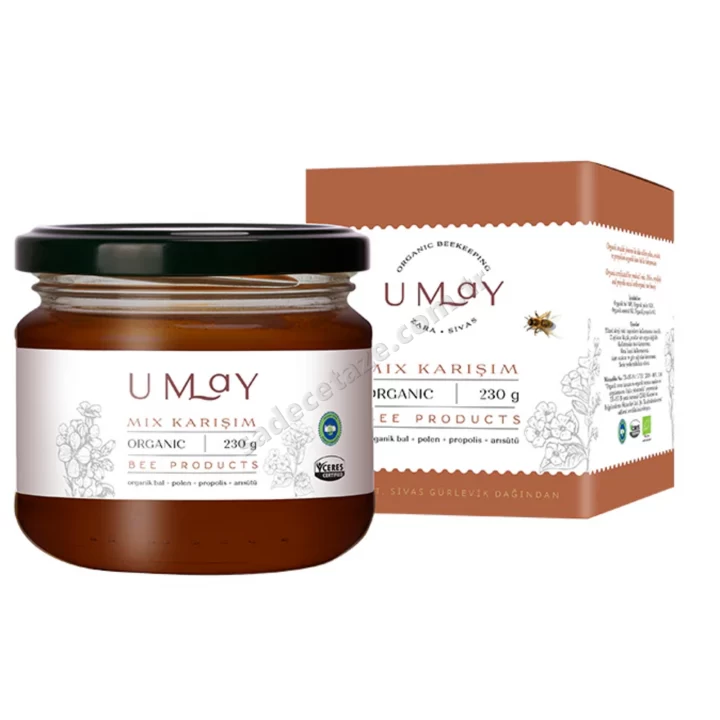Umay Organik Mix Bal-Polen-Arısütü-Propolis 230 Gr