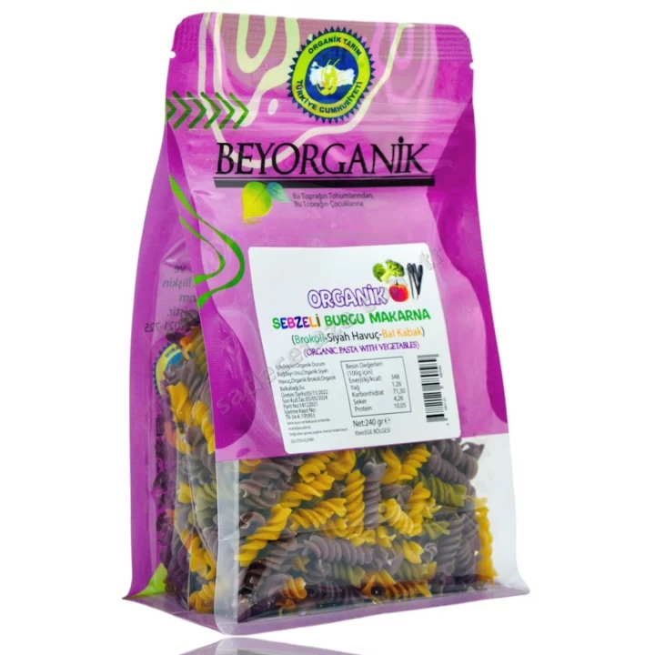 Beyorganik Makarna Siyah Havuç-Brokoli-Balkabağı