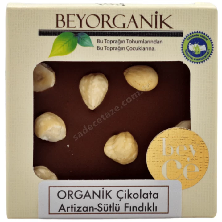 Beyorganik Çikolata Artizan Sütlü Fındıklı 40 Gr